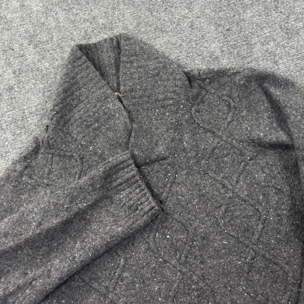 Luca Nobili Shawl Collar Sweater XL Grey Cable Knit Made‎ in Italy Women